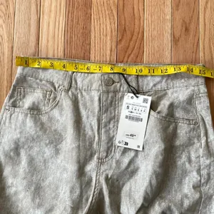 Zara Gray Wide Leg Pants Womens Small Linen Cotton NWT Coastal Minimalist thumbnail 4