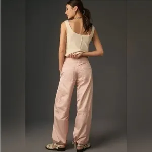 ANTHROPOLOGIE Pilcro Satin Cargo Parachute Pants Pink Combo Size 31 NEW thumbnail 6