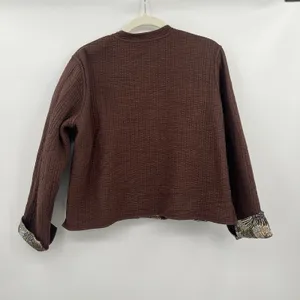 Women's Jacket Quilted Reverses Me Chocolate Coffee Brown Pattern Art Wear Boho thumbnail 9