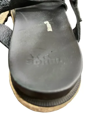 Sorel wms black leather open toe casual sandals shoes sz8 SKU 9997 thumbnail 13