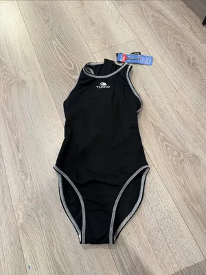 NWT Turbo Women's Comfort Match Water Polo Suit Black Small thumbnail 2