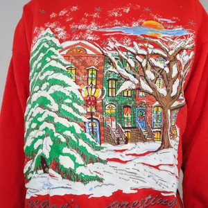 Vintage 80s Nutcracker Christmas Turtleneck Sweatshirt Red Size XS thumbnail 2