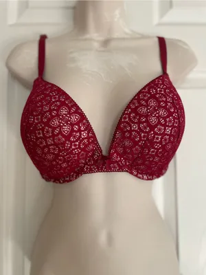 Victoria's Secret Lace Push Up Bra - Deep Red thumbnail 1