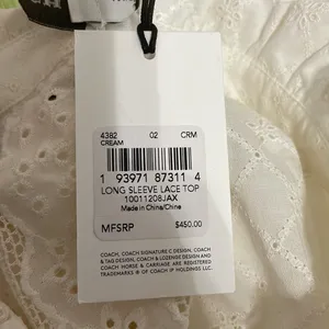 Coach Broderie Anglaise Lace Long Sleeve Cottagecore Minimalist Coquette Regency thumbnail 6