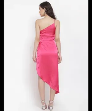 Revolve NWT OPT Ivy pink high knot asymetrical dress thumbnail 6