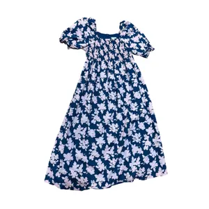 The Nines By Hatch Pink Floral Smocked Midi Dress‎ Puff Sleeve XS thumbnail 9