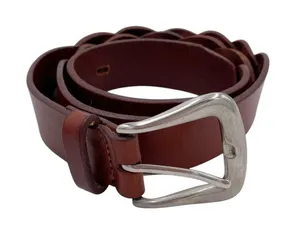 Vintage Y2K The Limited Too Deep Brown Leather Braided Belt Size Small Western thumbnail 1