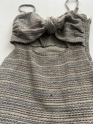 Storia ' Striped Knit Sundress in Beige and Black thumbnail 3