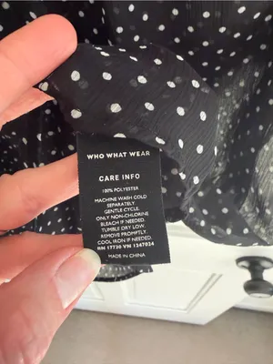 Who What Wear XL Black White Polka Dot Ruffle Sleeveless Sheer Blouse‎ thumbnail 5