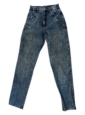 Vintage Roper Bareback Acid Wash Western Mom Jeans Zig Zag Pocket High Rise USA thumbnail 1