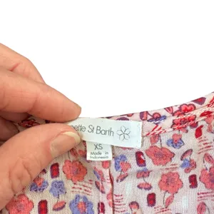 Poupette St Barth Surplice Crossover Maxi Dress Red Purple Floral thumbnail 3