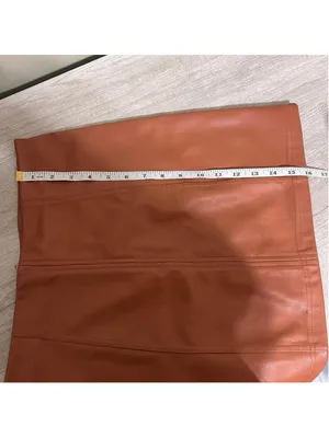 Altar’d State Mini Skirt Size Small Light Brown Color Faux Leather 100% Polyes thumbnail 6