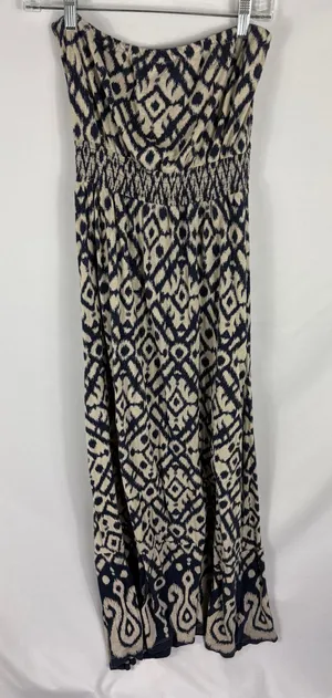Lucky Brand Patterned Strapless Maxi Dress Size Medium thumbnail 1