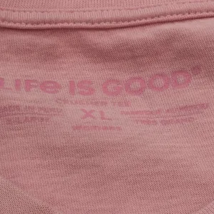 Life is Good Women’s XL Pink Super Heroes Wear Scrubs V-Neck T-Shirt thumbnail 4