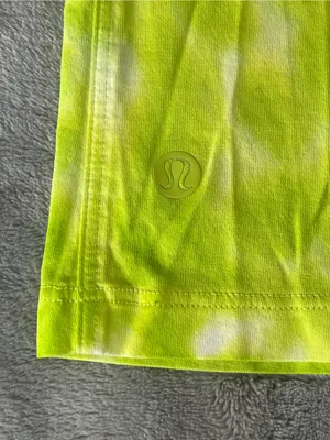 Lululemon All yours cotton t-shirt Tie-Dye neon lime Crewneck outdoor gym active thumbnail 6