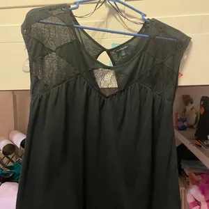 American Eagle Black swing top. Lace detail. Soft. Medium thumbnail 1