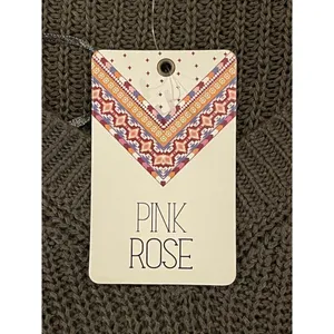 Pink Rose Olive Green V Neckline Striped‎ Sleeve Knit Pullover Sweater Size S thumbnail 7