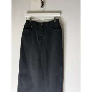 Lauren jeans co black maxi denim skirt back slit western boho size‎ 4P vintage thumbnail 3