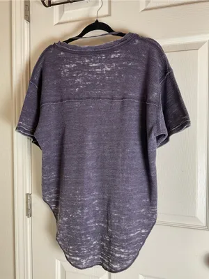 We The Free FP Thermal V-Neck High Low Acid Wash Tee XS thumbnail 7