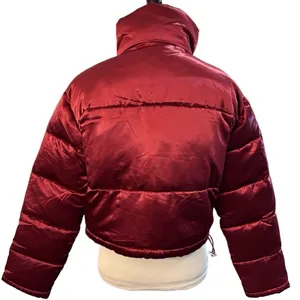 NWT 7 For All Mankind Metallic Crop Puffer Jacket thumbnail 6