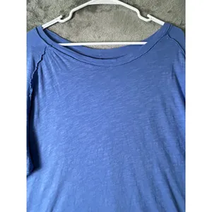 Free People Aria Trapeze Long Sleeve Tunic Top Oversized Size Medium Blue thumbnail 2