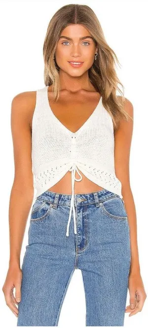 More to Come Revolve White Knit Top Size Small thumbnail 1