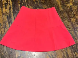 J Crew a-line preppy business casual size 4 red skirt thumbnail 1