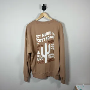 Nuuds Pullover Scottsdale Arizona Cactus Crewneck Tan Beige Size Large L thumbnail 11