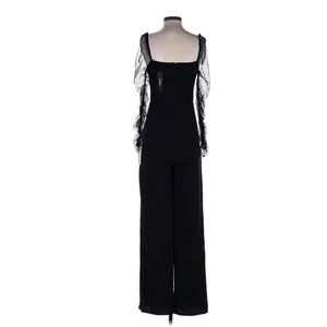Lulus Black Made to Amaze Dotted Mesh Jumpsuit Small Gothic Cocktail Party thumbnail 7