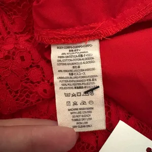 Saylor Jane Mini Dress Bold Red Peekaboo‎ Lace Sexy Date Night Cutout Size Small thumbnail 9