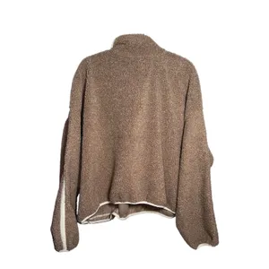 Old Navy Women 3X Brown Sherpa Quarter Zip Pullover Fleece Sweatshirt NWOT thumbnail 2