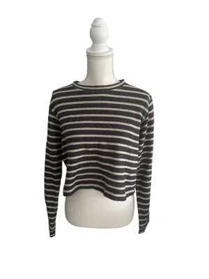 CLUB MONACO Striped Long Sleeve Top Size Small thumbnail 6