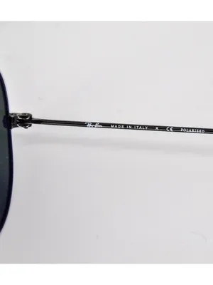 Ray-Ban Aviator Large Metal Total Black Polarized Sunglasses RB3025 002/58 thumbnail 4