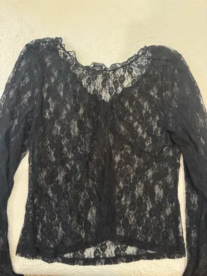 Sincerely Jules Black Lace See-thru top thumbnail 2