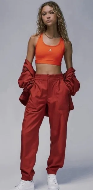 Nike Women’s Jordan Jumpman Woven Jogger Pants Dusty Peach/Dune Red XL Athletic thumbnail 1