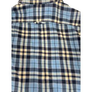 American Eagle Oversized Grunge Plaid Flannel Shirt Women's Large Blue‎ thumbnail 5