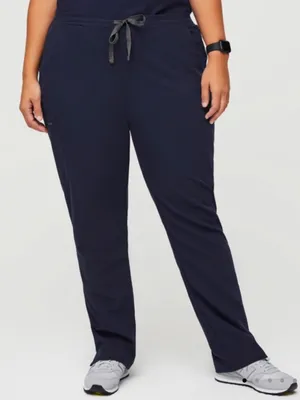 Figs‎ Yola Scrub Pants Elastic Waist Navy Blue High Waist Straight Size Large thumbnail 1