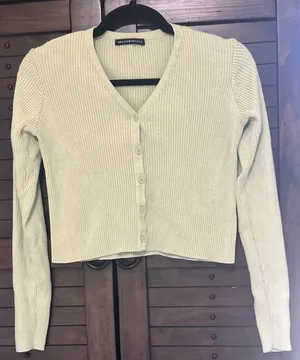 Brandy Melville Mint Green V-Neck Button Cardigan Sweater One Size Preppy Casual thumbnail 1