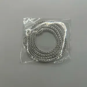 Tennis Chain Real Silver ICED Out CZ Necklace Chain VVS1 3mm 22 Inch Men Women thumbnail 3