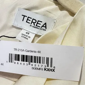 NWT TEREA 4X Women's Sienna Cowl Neck Draped Top in Gardenia Off White Color‎ thumbnail 7