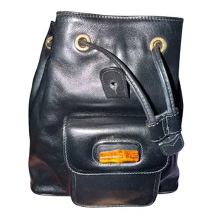 Gucci Black Leather Bamboo Mini Backpack thumbnail 1