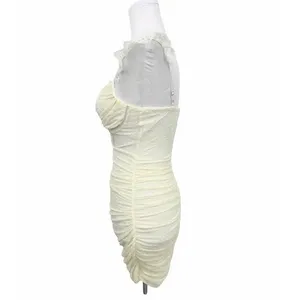 Windsor Lace Mini Dress Medium Cream Ruched Bodycon Bustier Coquette Romantic thumbnail 3