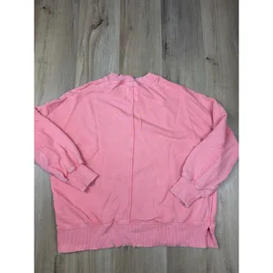 Aerie Vacay Crew Sweatshirt Wild Peach French Terry Oversized Top Small thumbnail 8