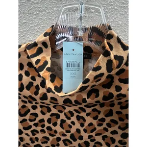 Ann Taylor Womens XXSP Petite Leopard Print Long Sleeve Mock‎ Neck Top thumbnail 3