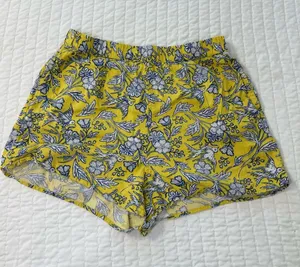Universal Threads Waistband Yellow Floral High-Rise Pull-On Shorts Summer Size M thumbnail 1