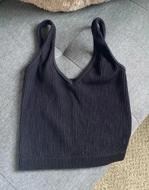 Ribbed black crop tank XS thumbnail 1