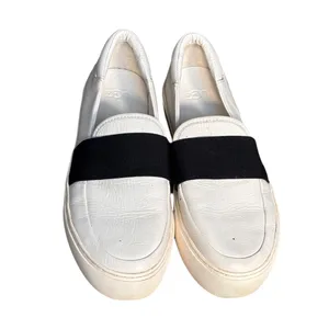 UGG Chayze White Leather Slip On Sneakers Black Strap Size 8‎ Casual Minimalist thumbnail 3