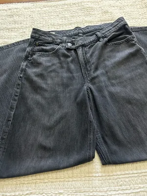American Eagle Outfitters Charcoal Wide-Leg Jeans thumbnail 4