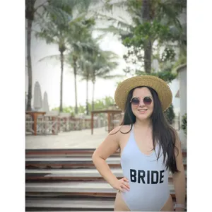 Bride Custom Wicker Straw Hat w/ Black Bow Hand Painted Vynl thumbnail 13