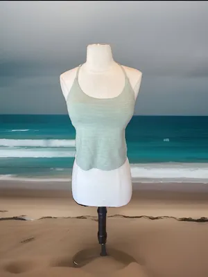 Outdoor Voices Sage Green Strappy Sports Bra Tank Top thumbnail 3